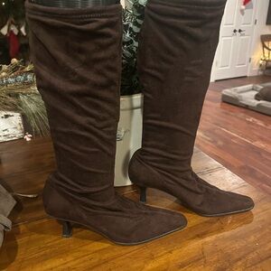 Vaneli Dark Brown Heeled Boots